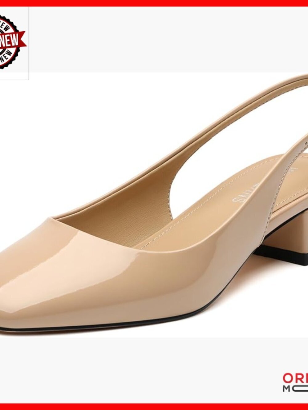 Chunky Heel Slingback Pumps Square Toe Low Block Heels Comfortable Dressy Shoes